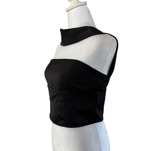 Missguided Satin Bandeau Tie Neck Corset Top | Size Small - Picture 7 of 11